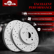 Ceramic Front Brakes Pad and Rotors Drilled Slotted Vented Replacement Disc Brake Kits for Lexus Es300 2002-2003, for Toyota Sienna 2004-2010/ Solara 2004-2008/ Avalon 2005-2007/ Camry 2005-2006