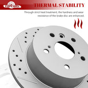 Ceramic Rear Brakes Pad and Rotors Drilled Slotted Solid Disc Brake Kits for Lexus Es350 2007 - 2012, for Toyota Avalon 2008-2012/ Camry 2007-2011