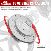 Rear Drilled and Slotted Disc Brake Rotors for Lincoln Navigator 2018-2021, for Ford Expedition 2018-2021, for Ford Lobo F-150 2018-2020 EPB (336.0 mm)