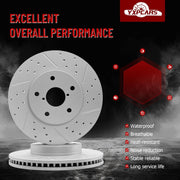 Front Drilled and Slotted Disc Brake Rotors Replacement forSubaru Legacy 2.5L 2015 2016 2017 2018 2019