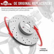 Front Drilled and Slotted Disc Brake Rotors for Saab 9-2X 2005-2006 Aero, for Subaru Forester 2003-2007 2008 / Outback 2001 2002 2003 2004 (Outback 2005 3.0L)/ Impreza/Legacy/Baja