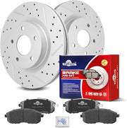 Ceramic Front Brakes Pad and Rotors Drilled Slotted Vented Replacement Disc Brake Kits for Nissan Altima 2007 2008 2009 2010 2011 2012/ Altima Coupe 2013