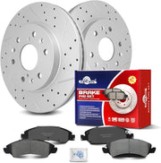 Ceramic Front Brakes Pad and Rotors Drilled Slotted Vented Replacement Disc Brake Kits for Cadillac Escalade Ext 2008-2013, Escalade (Esv) 2008 2009 2010 2011 2012 2013 2014 2015 2016