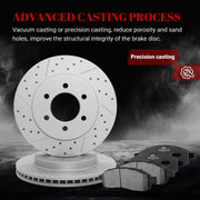 Ceramic Front Brakes Pad and Rotors Drilled Slotted Vented Replacement Disc Brake Kits for Ford F-150 2005-2008, for Lincoln Mark Lt 2006 2007 2008 4Wd 6 Lug