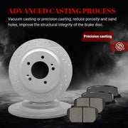 Ceramic Rear Brakes Pad and Rotors Drilled Slotted Solid Replacement Disc Brake Kits for Mitsubishi Rvr 2013-2017/ Outlander 2014 2015 2016/ Outlander 2018-2019 Fwd/Outlander Sport 2013-2020 2021
