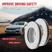 Front Drilled and Slotted Disc Brake Rotors for Nissan Nv1500 Nv2500 Nv3500 2012-2021