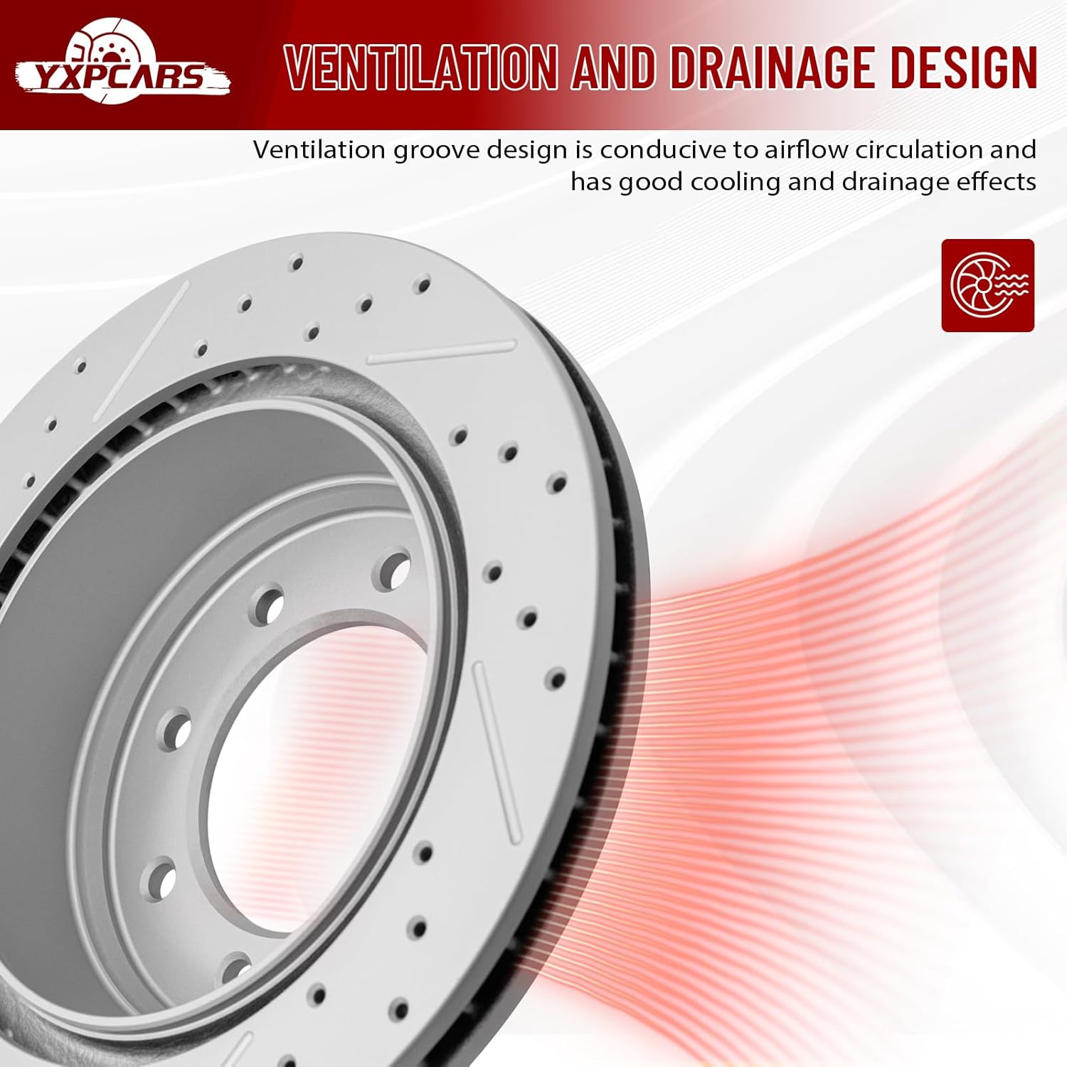 Rear Drilled and Slotted Disc Brake Rotors Replacement for Nissan Nv1500 Nv2500 Nv3500 2012 2013 2014 2015 2016 2017 2018 2019 2020 2021
