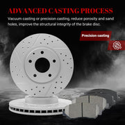 Ceramic Front Brakes Pad and Rotors Drilled Slotted Vented Replacement Disc Brake Kits for Mazda CX-5 2013 2014 2015 2016 2017