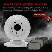 Ceramic Rear Brakes Pad and Rotors Drilled Slotted Solid Replacement Disc Brake Kits for 2014-2015 Mazda 6