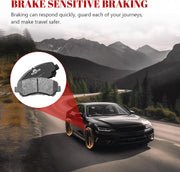 Ceramic Disc Brake Pads Set Front and Rear Replacement for Nissan Maxima 2009 2010 2011 2012 2013 2014 2016 2017 2018 2019/ Juke 2014-2017 Nismo Rs/Sentra 2009-2012 2.5L Se-R Spec-V