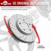 Front Drilled and Slotted Disc Brake Rotors Replacement for Buick Allure Lacrosse Terraza, for Pontiac Grand Prix Montana, for Saturn Relay 2005, for Chevy Uplander 2005