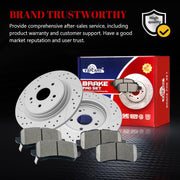 Ceramic Rear Brakes Pad and Rotors Drilled Slotted Solid Replacement Disc Brake Kits for Acura TLX 2015 2016 2017 2018 2019 2020