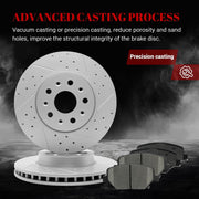 Ceramic Front Brakes Pad and Rotors Drilled Slotted Vented Replacement Disc Brake Kits for Chevy Camaro 2016 2.0L, 3.6L, W/Brake Code J6G, Heavy Duty, Except For Brembo Brakes