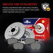 Ceramic Front Brakes Pad and Rotors Drilled Slotted Vented Disc Brake Kits for Volvo C30 2007-2013/ S40 2004 With 5/ S40 2005-2011/ C70 2006-2013/ V50 2005-2011