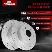 Front & Rear Drilled Slotted Rotors and Ceramic Disc Brake Pads Kit for Nissan Altima 2007 2008 2010 2011 2012/ Altima 2009 2013 Coupe