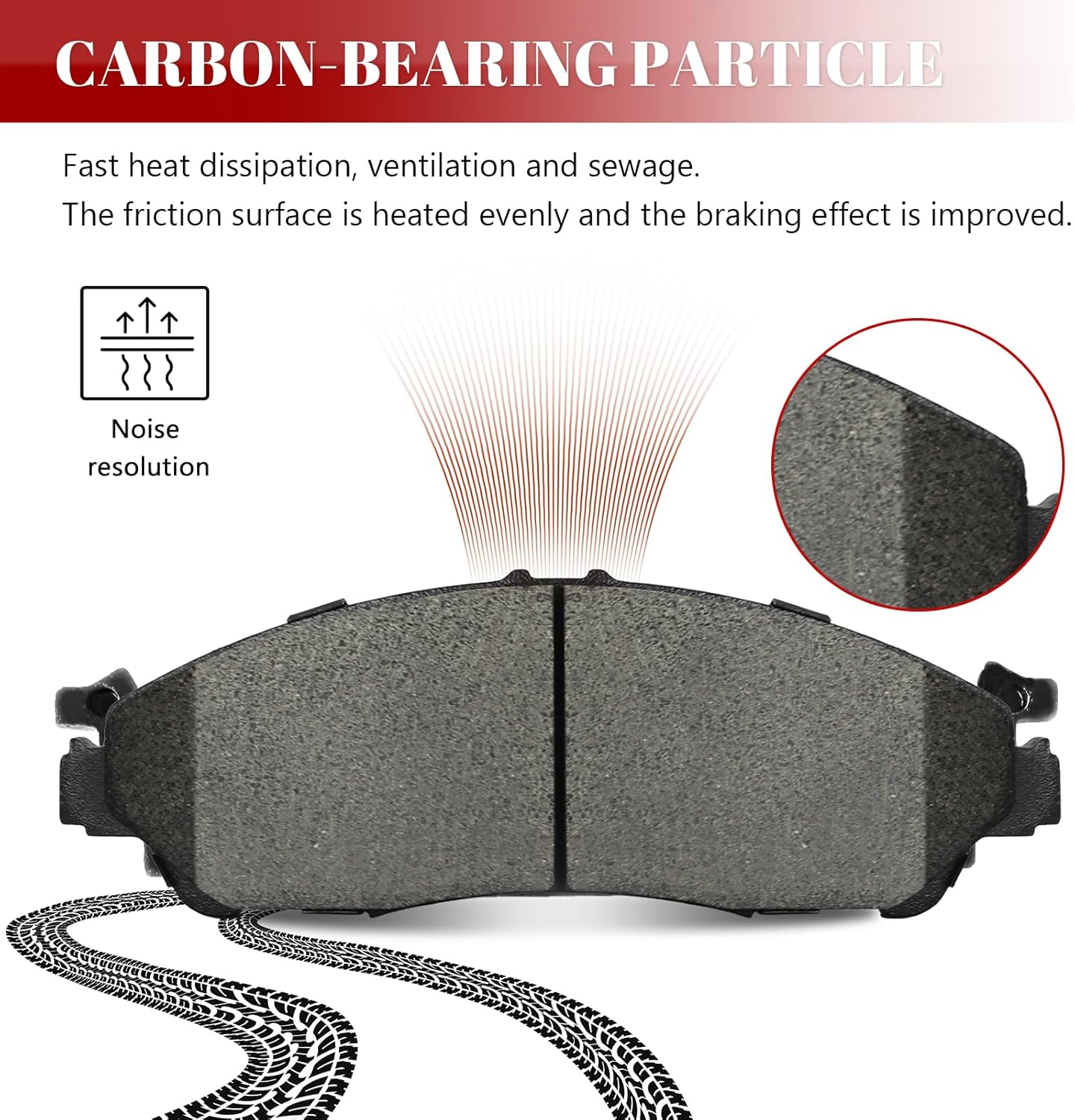 Ceramic Disc Brake Pads Set Front and Rear for Acura Mdx 2014 - 2016, for Honda Pilot 2016-2021/ Ridgeline 2017 - 2020