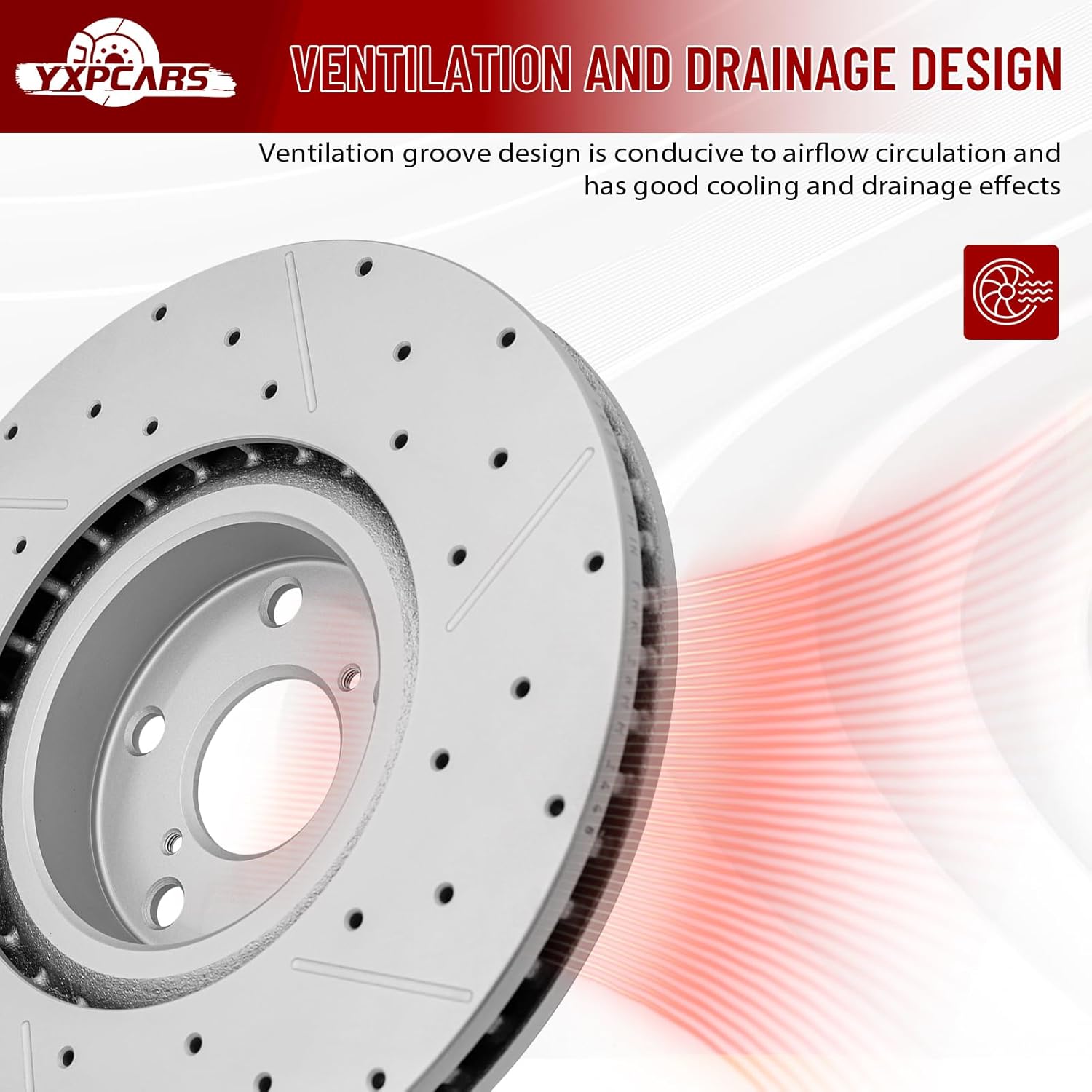 Front Drilled and Slotted Disc Brake Rotors Replacement for LEXUS GS200T GS300 GS350 GS450H GS460 IS200T IS300 IS350 RC200T RC300 RC350