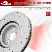 Front Drilled and Slotted Disc Brake Rotors Replacement for LEXUS GS200T GS300 GS350 GS450H GS460 IS200T IS300 IS350 RC200T RC300 RC350