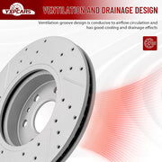 Front Drilled and Slotted Disc Brake Rotors Replacement for Chevy Colorado 2015-2020, for Gmc Canyon 2015 2016 2017 2018 2019 2020