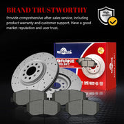 Ceramic Front Brakes Pad and Rotors Drilled Slotted Vented Disc Brake Kits for Chrysler 200 2015 - 2017 with 330.0 mm Rotor