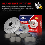 Ceramic Front Brakes Pad and Rotors Drilled Slotted Vented Replacement Disc Brake Kits for Acura Cl 2001-2003/ Tl 1999 2000 2001 2002 2003/ Tsx 2004-2014/ Tl Base 2007-2008