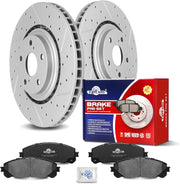 Ceramic Front Brakes Pad and Rotors Drilled Slotted Vented Replacement Disc Brake Kits for Lexus Rx350/ Rx450H/ Nx200T/ Nx300/ Nx300H, for Toyota Highlander 2008-2019/ Sienna 2011-2020