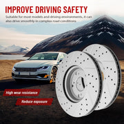 Front Drilled and Slotted Disc Brake Rotors Replacement for Honda Accord 2013 2014 2015 2016 2017 2018 2019 2020 2021 2022/ (Civic 2015 Ex; Sedan)