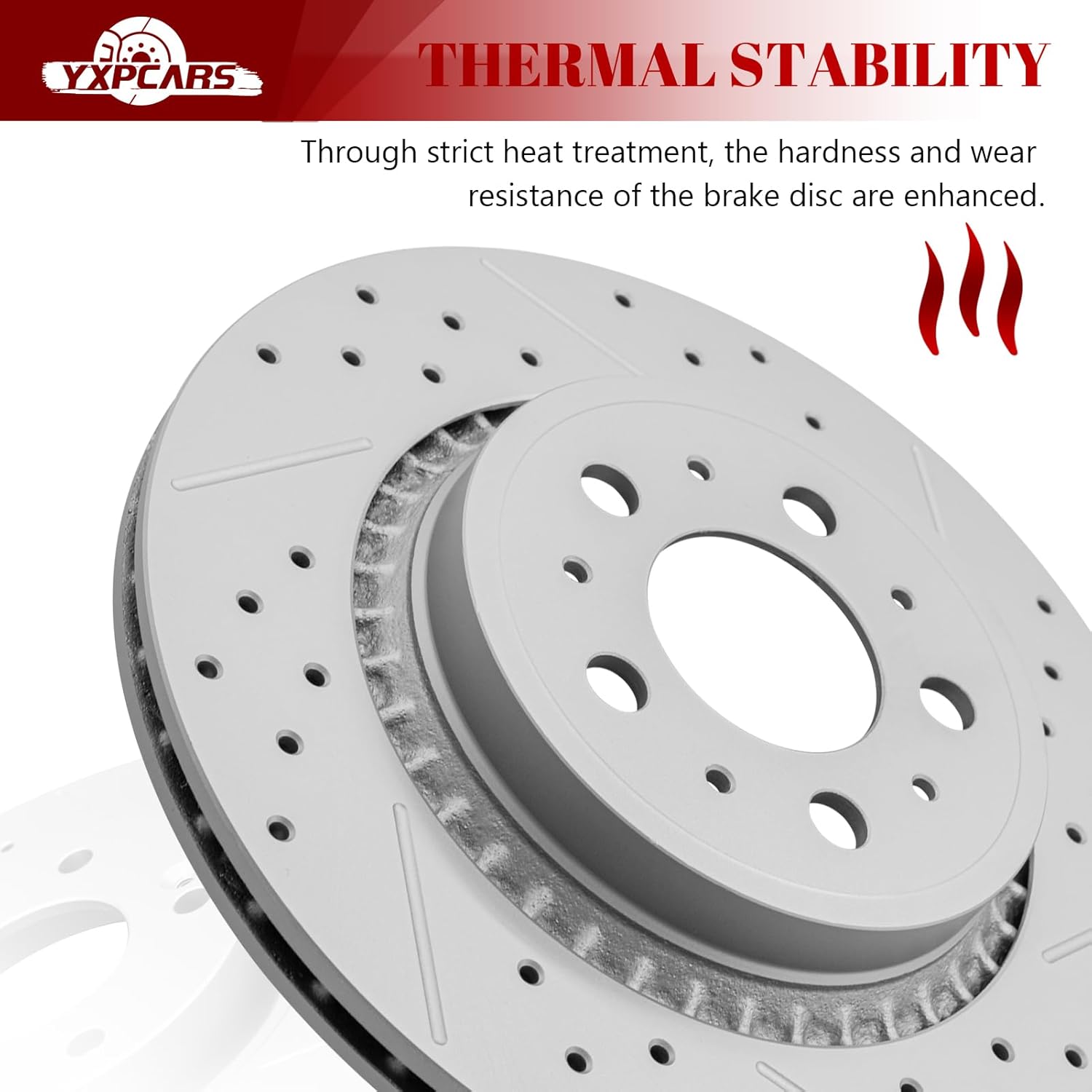 Ceramic Rear Brakes Pad and Rotors Drilled Slotted Vented Replacement Disc Brake Kits for VOLVO XC90 2004 2005 2006 2007 2008 2009 2010 2011 2012 2013 2014