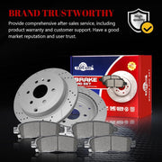 Ceramic Rear Brakes Pad and Rotors Drilled Slotted Vented Replacement Disc Brake Kits for Buick Enclave 2008-2017, for Chevy Traverse, for Gmc Acadia Limited/Acadia, for for Saturn Outlook
