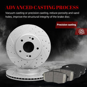 Ceramic Front Brakes Pad and Rotors Drilled Slotted Vented Replacement Disc Brake Kits for Kia Soul 2014-2016
