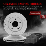 Ceramic Front Brakes Pad and Rotors Drilled Slotted Vented Replacement Disc Brake Kits for Hyundai Elantra 2007-2008/ Elantra Sedan 2009 2010
