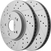 Front Drilled and Slotted Disc Brake Rotors Replacement for Honda Accord 2013 2014 2015 2016 2017 2018 2019 2020 2021 2022/ (Civic 2015 Ex; Sedan)