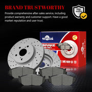 Ceramic Front Brakes Pad and Rotors Drilled Slotted Vented Disc Brake Kits for LEXUS IS250 2006 - 2013