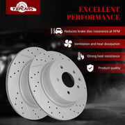 Ceramic Rear Brakes Pad and Rotors Drilled Slotted Vented Replacement Disc Brake Kits for Infiniti Ex35/ Ex37/ G25/ M35/ M45/ Q40/ Qx50, for Nissan 370Z/ Maxima
