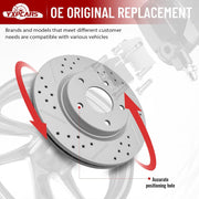 Front Drilled and Slotted Disc Brake Rotors Replacement for Nissan Sentra 2013 2014 2015 2016/ Sentra Naturally Aspirated 2017 2018 2019