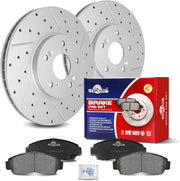 Ceramic Front Brakes Pad and Rotors Drilled Slotted Vented Replacement Disc Brake Kits for Acura Cl 2001-2003/ Tl 1999-2003/ Tsx 2004-2010, for Honda Accord 2008-2011 Ex Or Ex-L