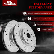 Front & Rear Drilled Slotted Rotors and Ceramic Disc Brake Pads Kit for Subaru Legacy Outback 2020 2021 2022