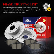 Ceramic Rear Brakes Pad and Rotors Drilled Slotted Solid Replacement Disc Brake Kits for Nissan Sentra 2020 2021 2022 2023 2024