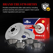 Ceramic Rear Brakes Pad and Rotors Drilled Slotted Solid Replacement Disc Brake Kits for Dodge Durango, for Jeep Grand Cherokee