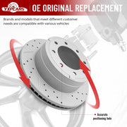 Rear Drilled and Slotted Disc Brake Rotors for Ford F-250 Super Duty 2013-2022/ F-350 Super Duty 2013-2014 2016-2022 SRW/ (F-350 Super Duty 2015 SRW Exc. Cab & Chassis)