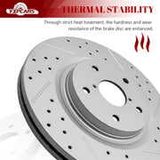 Front & Rear Drilled Slotted Rotors and Ceramic Disc Brake Pads Kit for Subaru Legacy Outback 2020 2021 2022