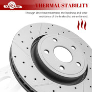 Ceramic Front Brakes Pad and Rotors Drilled Slotted Vented Disc Brake Kits for Dodge Durango 2011-2015, for Jeep Grand Cherokee WK 2022/ Grand Cherokee 2011 - 2015