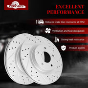 Front & Rear Drilled Slotted Rotors and Ceramic Disc Brake Pads Kit for Nissan Altima 2007 2008 2009 2010 2011 2012 2013 (2009 2013 Coupe)