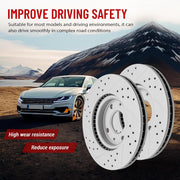 Front Drilled and Slotted Disc Brake Rotors for Ford Focus 2008-2011