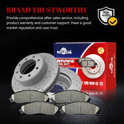 Ceramic Front Brakes Pad and Rotors Drilled Slotted Vented Disc Brake Kits for Dodge Ram 2500/3500 2009-2010, for Ram 2500/3500 2011-2018, for Ram 1500 2012 With 8 Lug