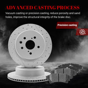 Front & Rear Drilled Slotted Rotors and Ceramic Disc Brake Pads Kit for Lexus GS350 2013 Base/ IS350 2016 Rwd/ GS350 2016-2017 Awd/ RC350 2015-2017 Awd