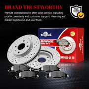 Ceramic Front Brakes Pad and Rotors Drilled Slotted Vented Replacement Disc Brake Kits for Ford Focus 2008 2009 2010 2011