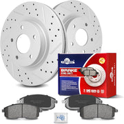 Ceramic Front Brakes Pad and Rotors Drilled Slotted Vented Replacement Disc Brake Kits for Nissan Altima 2007 2008 2009 2010 2011 2012/ Altima 2013 S Coupe
