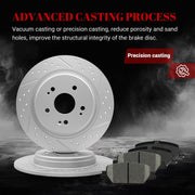 Ceramic Rear Brakes Pad and Rotors Drilled Slotted Solid Replacement Disc Brake Kits for Honda Cr-V 2017 2018 2019 2020 2021 2022 2023 2024