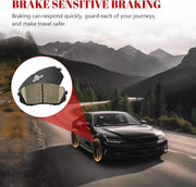 Ceramic Disc Brake Pads Set Front and Rear Replacement for Hyundai Sonata 2016 Gas Engine with Manual Parking Brake